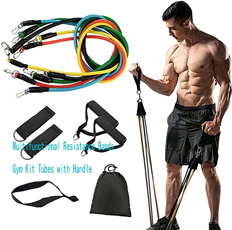 Fitness Resistance Bands Gym Tubes with Handle Exercise Pull Workout bands Rope Set Training Fitness Tubes Elastic Pull Rope