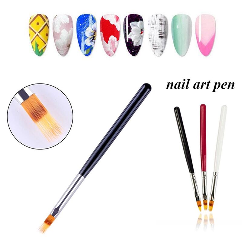 Gel UV con mango de madera, pincel de doble capa para pintura de uñas, herramienta de manicura, 1 unidad