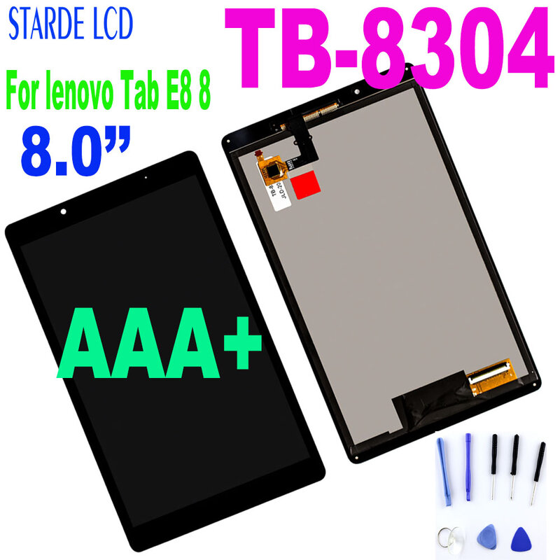 Baru 8 "Inci untuk Lenovo Tab E8 8 TB-8304F1 TB-8304F TB-8304 Tampilan LCD + Layar Sentuh Digitizer Kaca Perakitan Penuh TB 8304 LCD