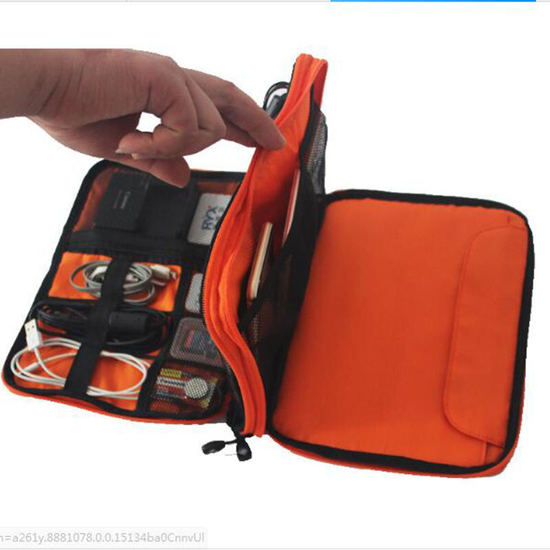 패션 휴대용 여행 usb 충전기 전원 은행 홀더 케이블 케이스 전자 액세서리 주최자 디지털 스토리지 가방