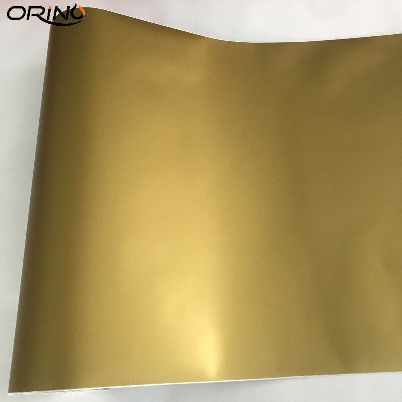 Selbst Klebe PVC Gold Goldene Matte Vinyl Wrap Auto Aufkleber Aufkleber mit Air Release DIY Styling Car Wrapping Folie