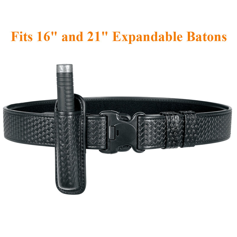 Molded Expandable Baton Holder Holds 16-Inch or 21-Inch Expandable Baton (Basketweave Artificial Leather)