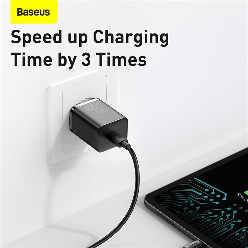 Baseus Super Si 30W USB C Charger Adapter for iPhone 14 13 12 Pro Max iPad Type C QC 3.0 PD Fast Charge for Xiaomi Quick Charger