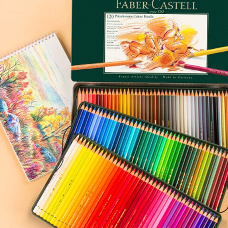 Faber Castell 1100 Professionelle Polychromos Fettige Farbige Bleistifte 12/24/36/60/72/120 Farben Künstler Grade Fettige Lapis De Cor Bleistift