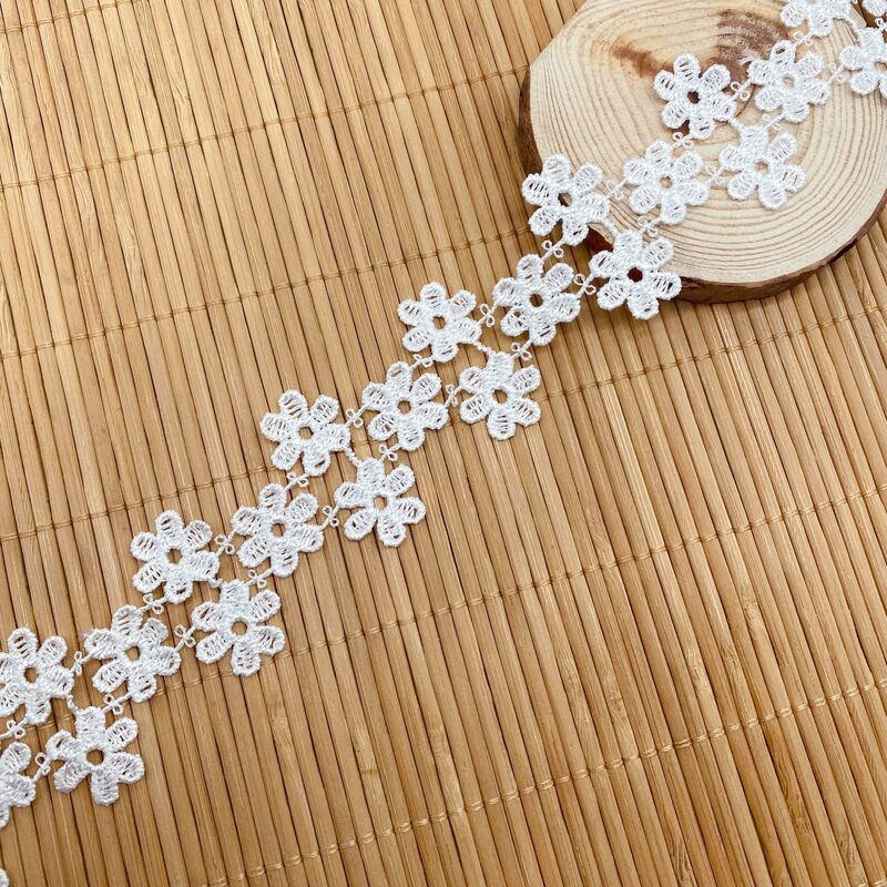 3Yards Flower Lace Trim For Knitting Wedding Embroidered Ribbon DIY Handmade Patchwork Sewing Supplies Crafts