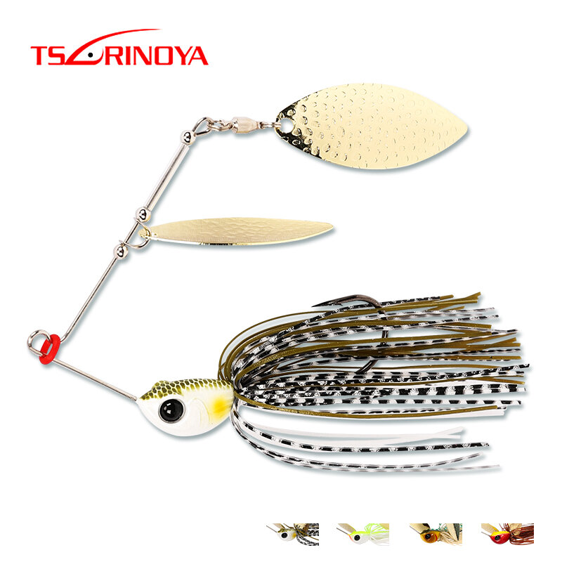 TSURINOYA Spinner Bait Buzzbait cucchiaio di metallo Jig Fishing Lure marca 7g 10g ottone Swimbait Bass 1 pz
