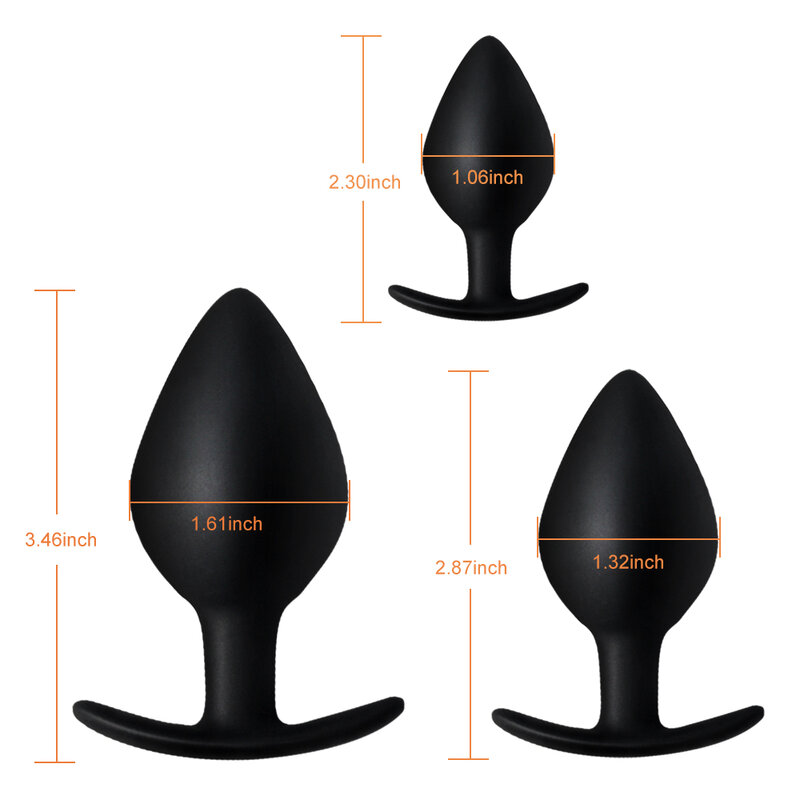 3 verschiedene Größen für Männer/Frauen Medical Silikon Anal Trainer für Paare Silikon Butt Plug Anal Plug Unisex Sex Stopper Sexspielzeug