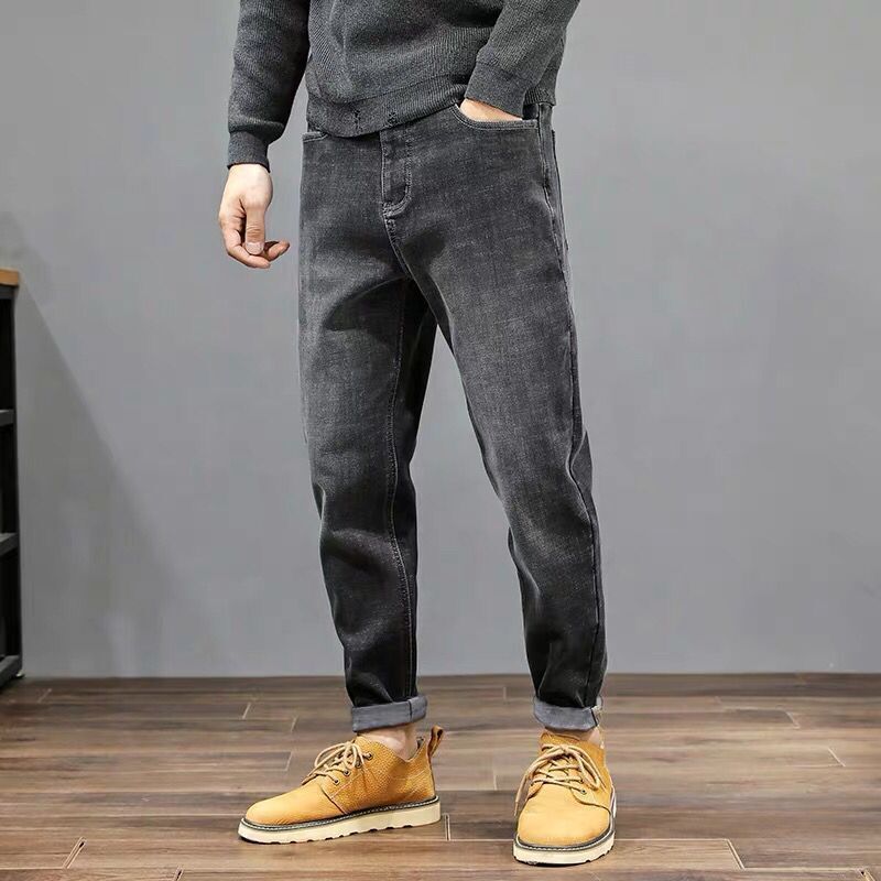 Мужские хлопковые джинсы, повседневные брюки высокого качества на осень и зиму, 2021