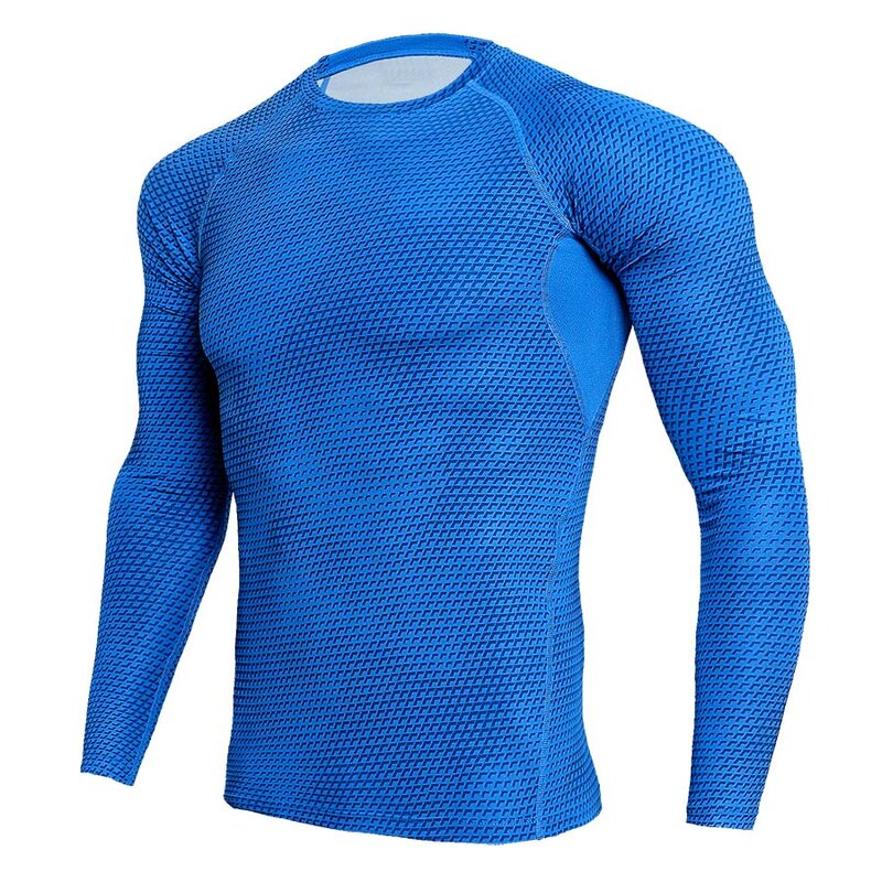 T-Shirt de Fitness à manches longues pour homme, vêtement de sport à Compression, impression 3D, respirant, thermique