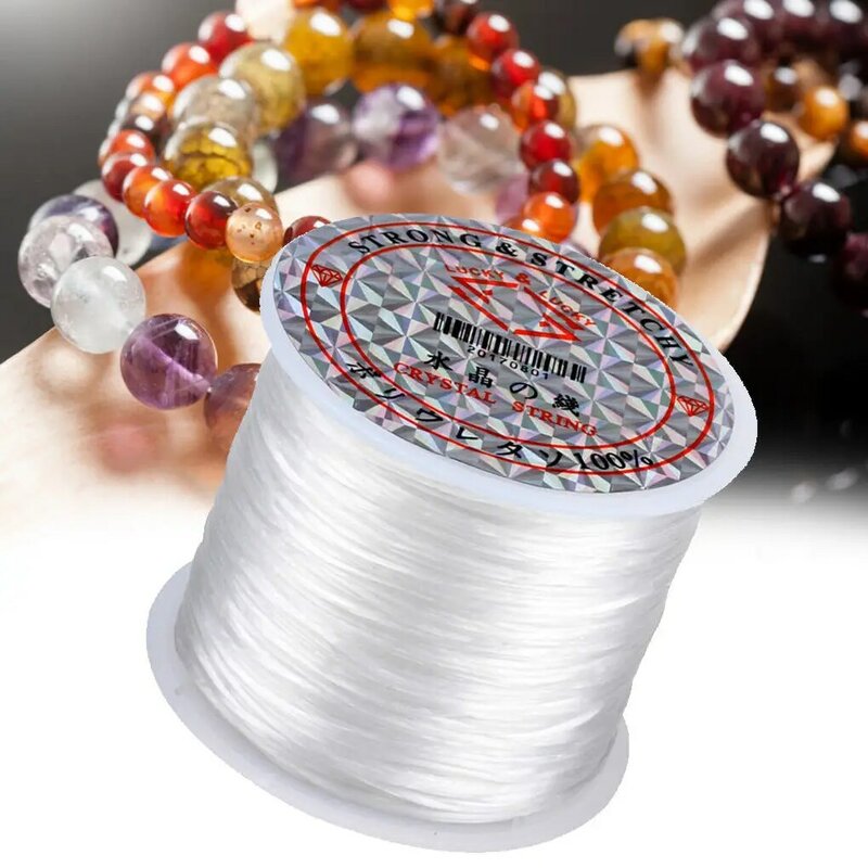 Fil élastique pour perles, 60 m/rouleau, cordons de bricolage pour bracelets, colliers et chevilles