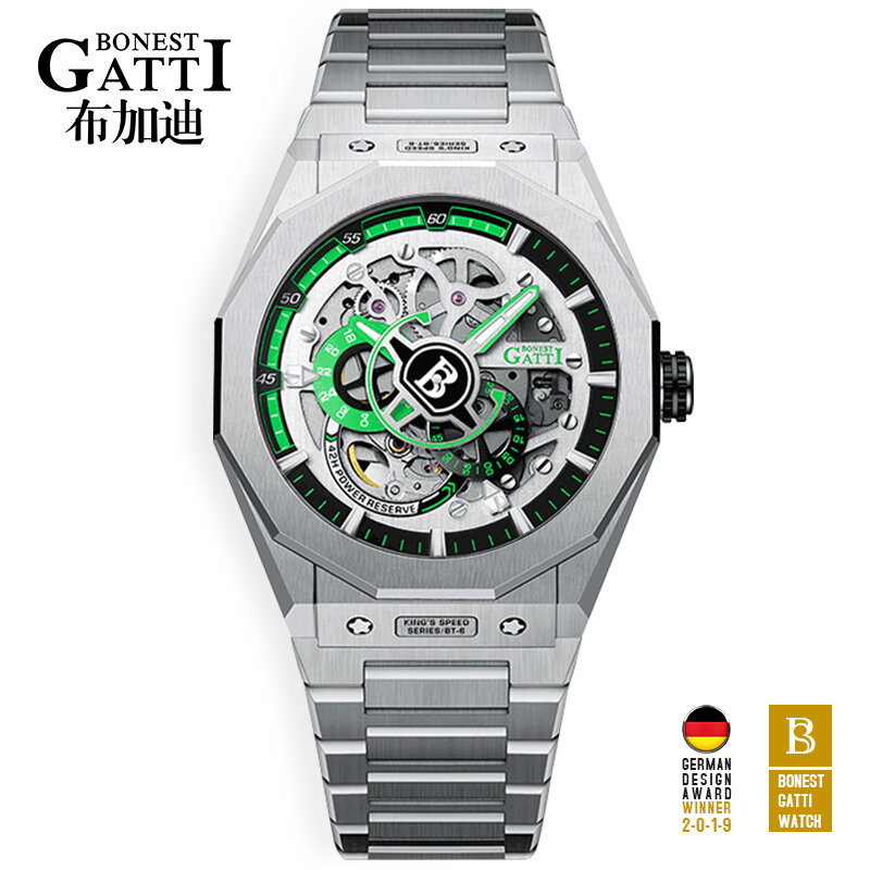 남성용 최고 브랜드 시계 자동 기계식 시계 스테인레스 스틸 방수 빛나는 손목 시계 relogio masculino 2021