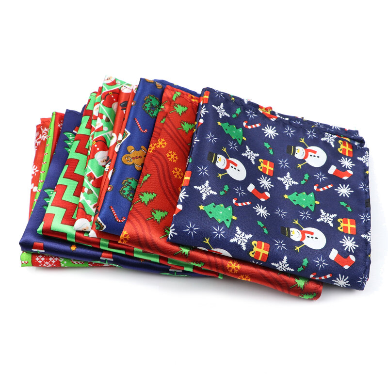 Nieuwe Kerst Zakdoek Polyester Hankie Pocket Vierkante Handgemaakte 22Cm Vrouwen & Mannen Casual Party Gift Smokingvlinderdas accessoire