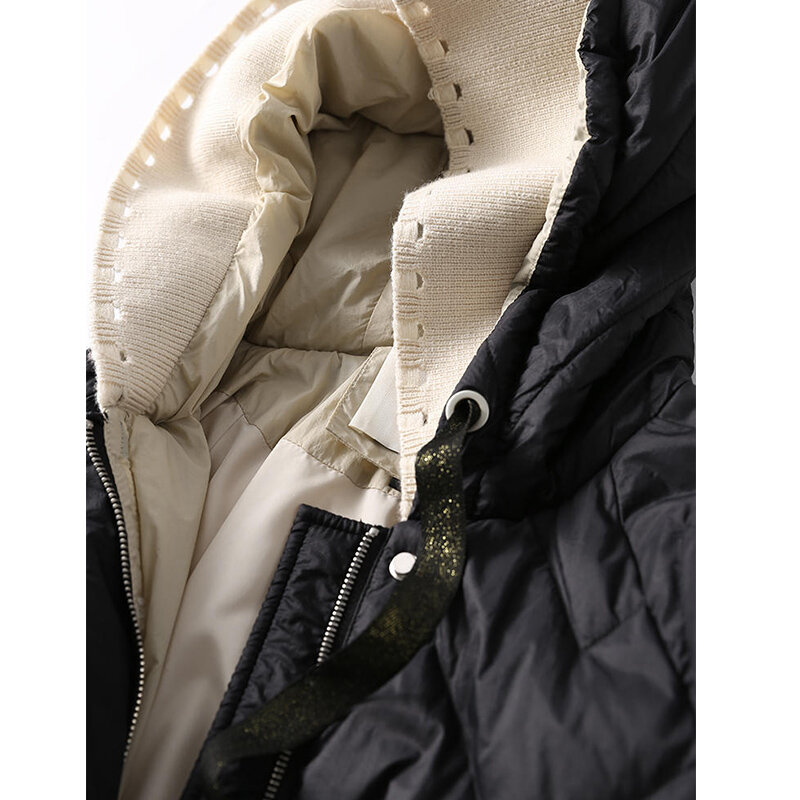 SEDUTMO-Chaqueta larga de plumón de pato para mujer, abrigo grueso cálido de gran tamaño, informal, con capucha, ED1416, Otoño e Invierno