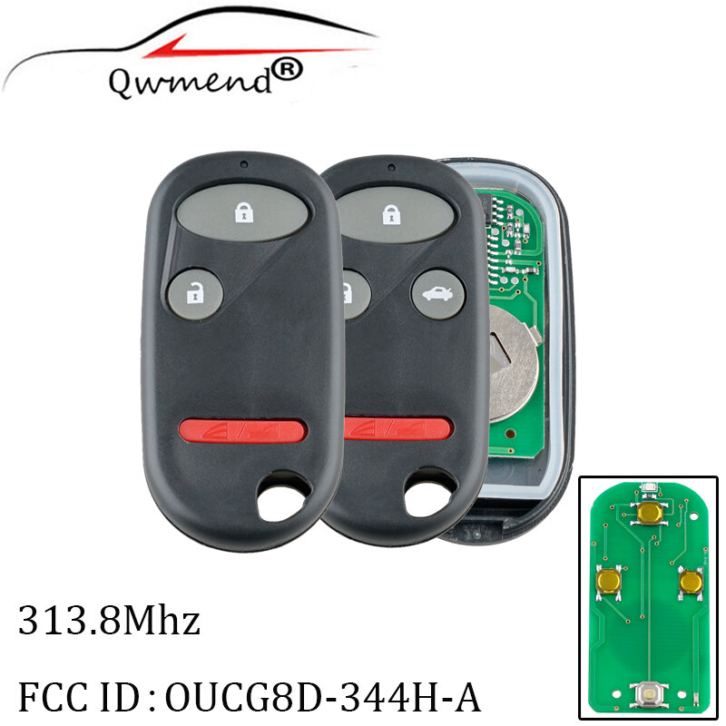 OUCG8D-344H-A chave remota do carro para honda elemento 2005-2011 crv 2002-2004 civic 2002-2005 smart carro chave fob 313.8mhz 3/4but