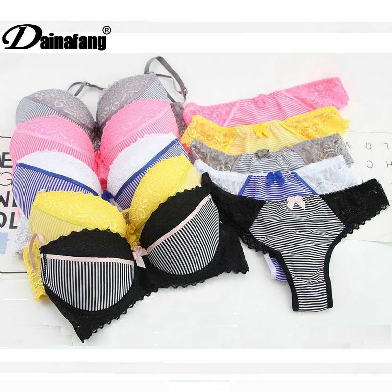 Dainafang push up sutiã feminino conjunto para grandes boops sexy rendas cueca calcinha bcde xícara senhoras plus size lingerie feminina francesa