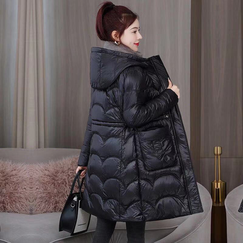 Item de venda preço especial jaqueta de algodão ins jaquetas acolchoadas oversize solto com capuz longo parkas quente contorno casual