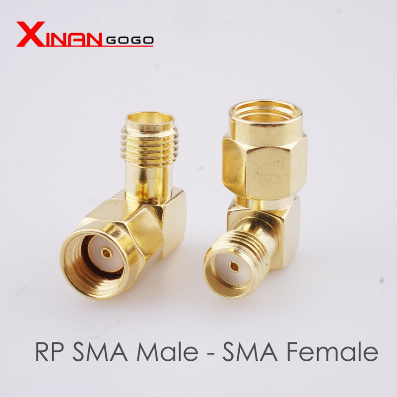 1 قطعة RF محول SMA ذكر إلى SMA أنثى الزاوية اليمنى 90 درجة مطلية بالذهب RP SMA ذكر إلى SMA Coaxail موصل Ja
