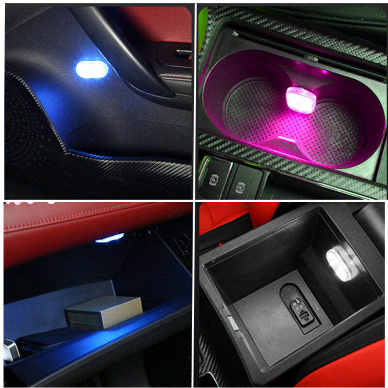 Luz de toque magnética para telhado e teto do carro, iluminação interior LED, carregamento USB, luzes ativadas por toque, campista, 2PCs