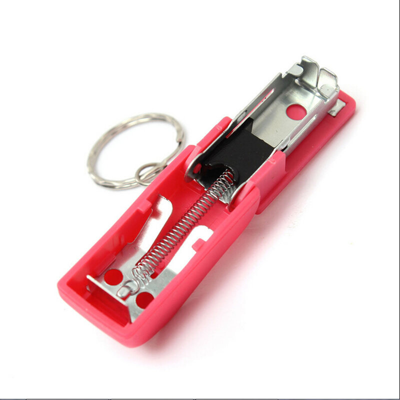 Practical Stapler Key Chain Ring Keychain School Office Supplies Stationery Bag Charm