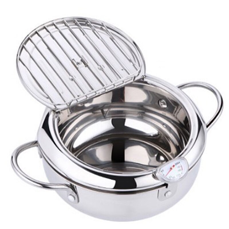 Mamas HAND Küche Frittieren Topf Thermometer Tempura Friteuse Pan Temperatur Control Gebraten Huhn Topf Kochen Werkzeuge