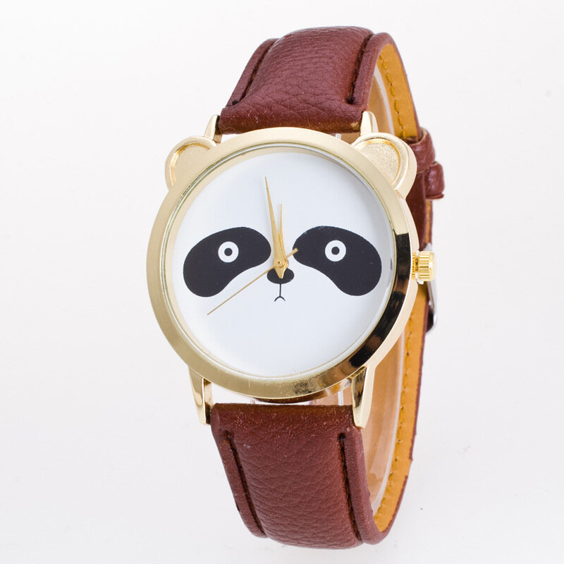 2021 new fashion casual panda animal watch Korean couple quartz watch students send gifts to each other