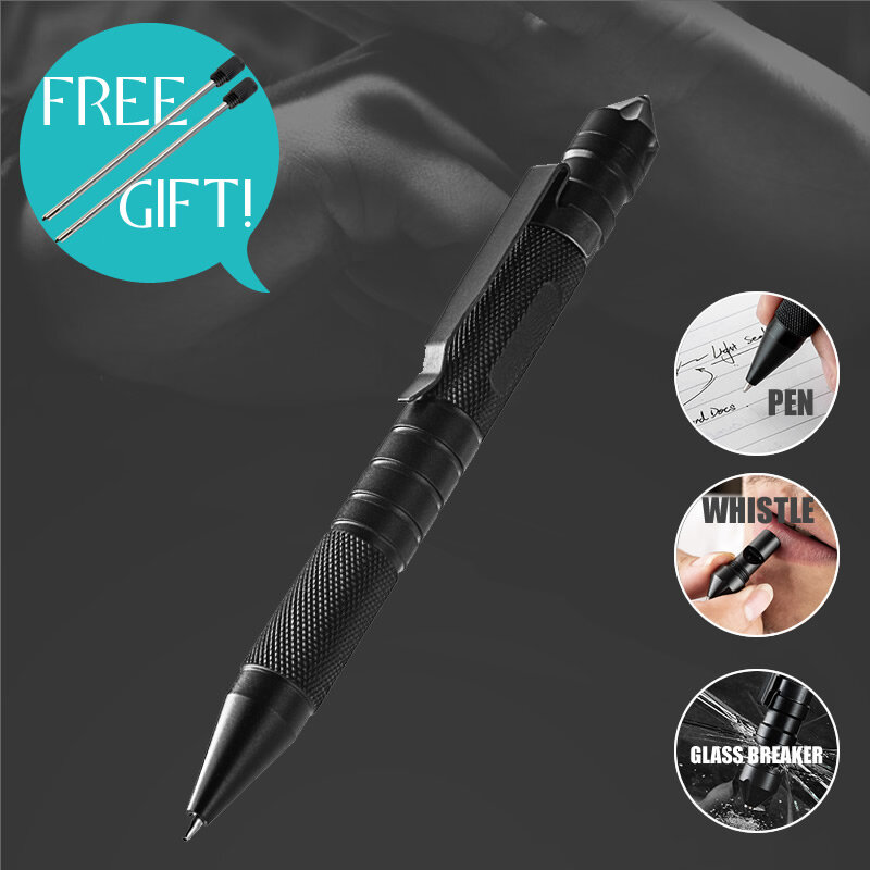 Multi-funzione 3-In-1 Tactical Pen Whistle Emergency Self Defense EDC Tool Outdoor Survival Self Rescue Dropshipping