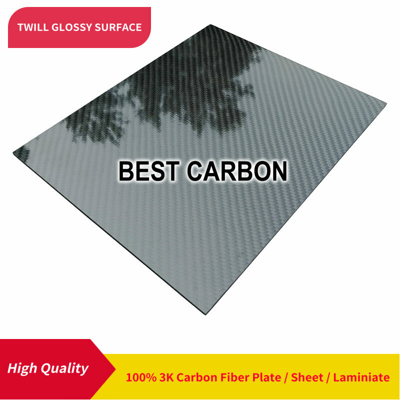 Placa rígida de fibra de carbono, Sarja superfície brilhante, CFK placa, placa rígida, folha, laminado, 400mm x 500mm, 3K, 100%, frete grátis