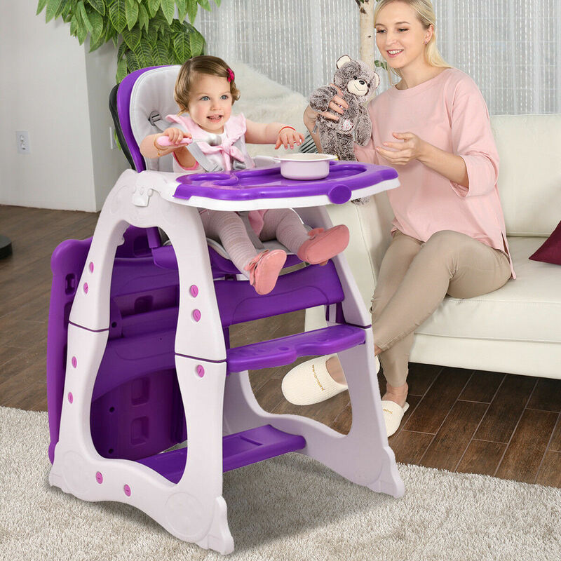 Silla alta Convertible 3 en 1 para bebé, asiento de mesa de juego, elevador, bandeja para niño pequeño