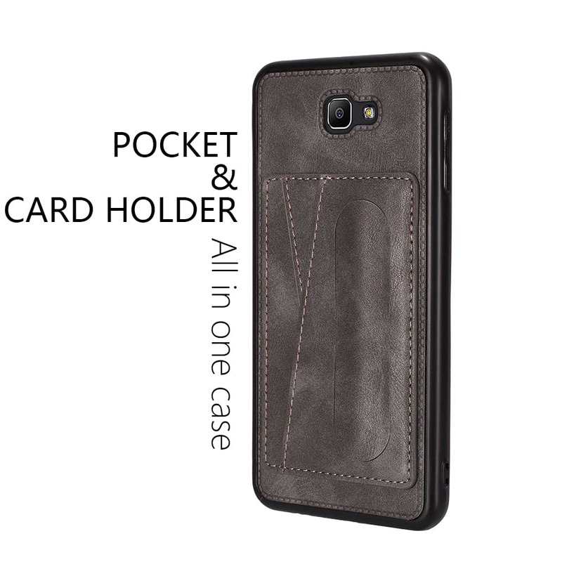 Original Leather Card Holder Case for Samsung Galaxy J2 J4 J6 J7 J8 Prime Plus 2018 Magnetic Kickstand Cover for J415 J615 Funda