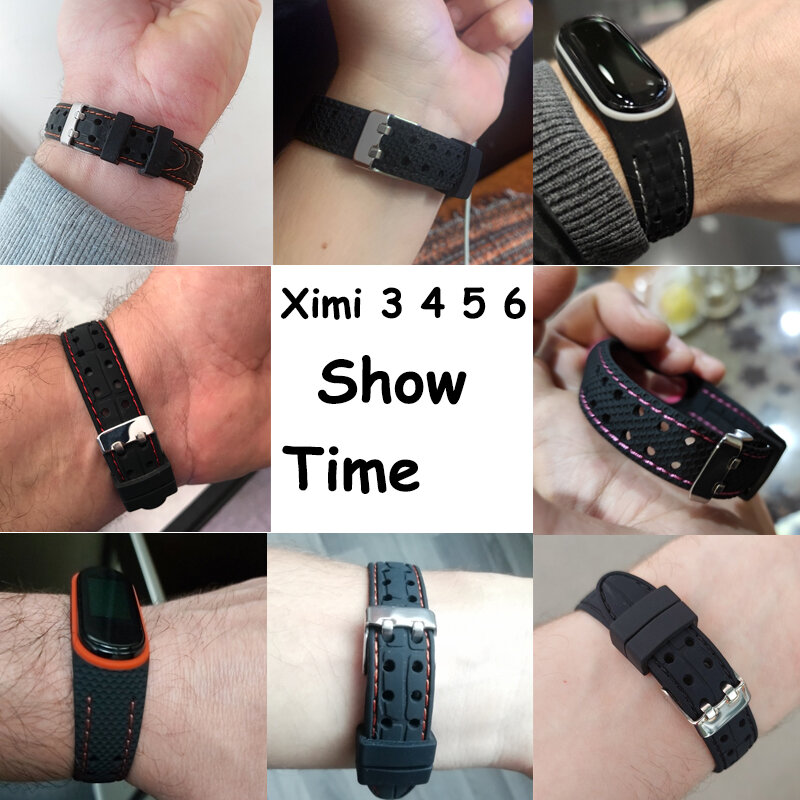 Pulseira de Substituição de Silicone para Xiaomi Mi Band Pulseira Smartwatch, Cinto Desportivo, Banda 3, 4, 5, 6, 7, 6