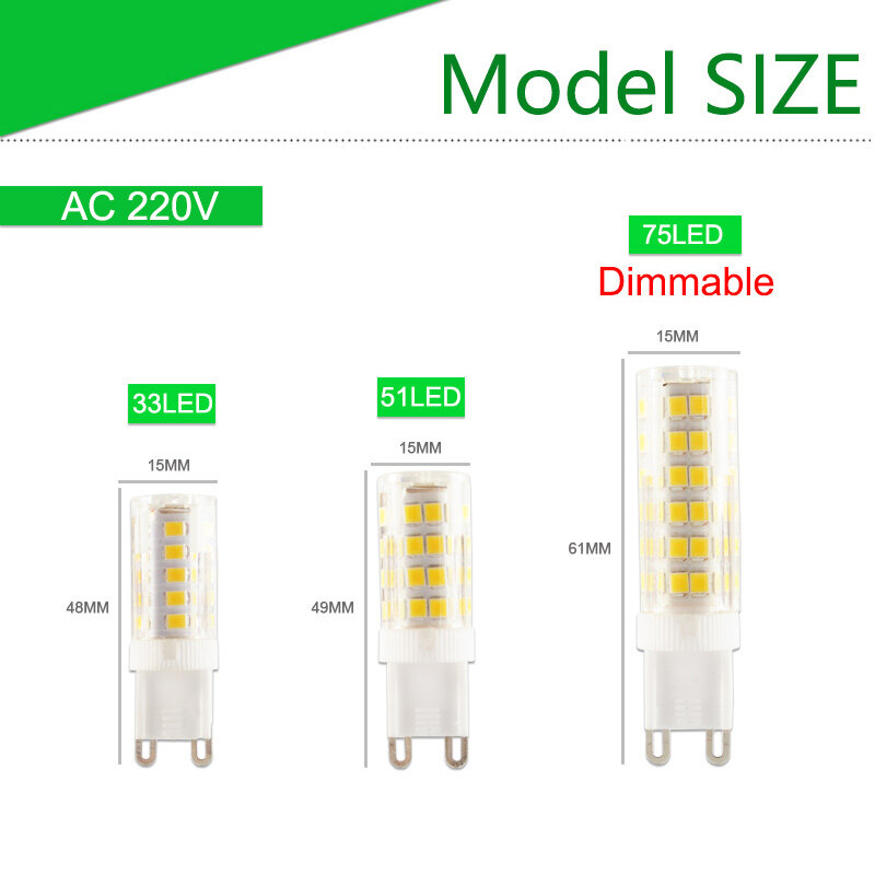 GreenEye-G9 Led 램프 세라믹 LED 전구, E14 220V 5W 7W 9W 12W 2835 SMD G4 LED 조도 조절 램프 360 도 각도 Led 스포트라이트 램프