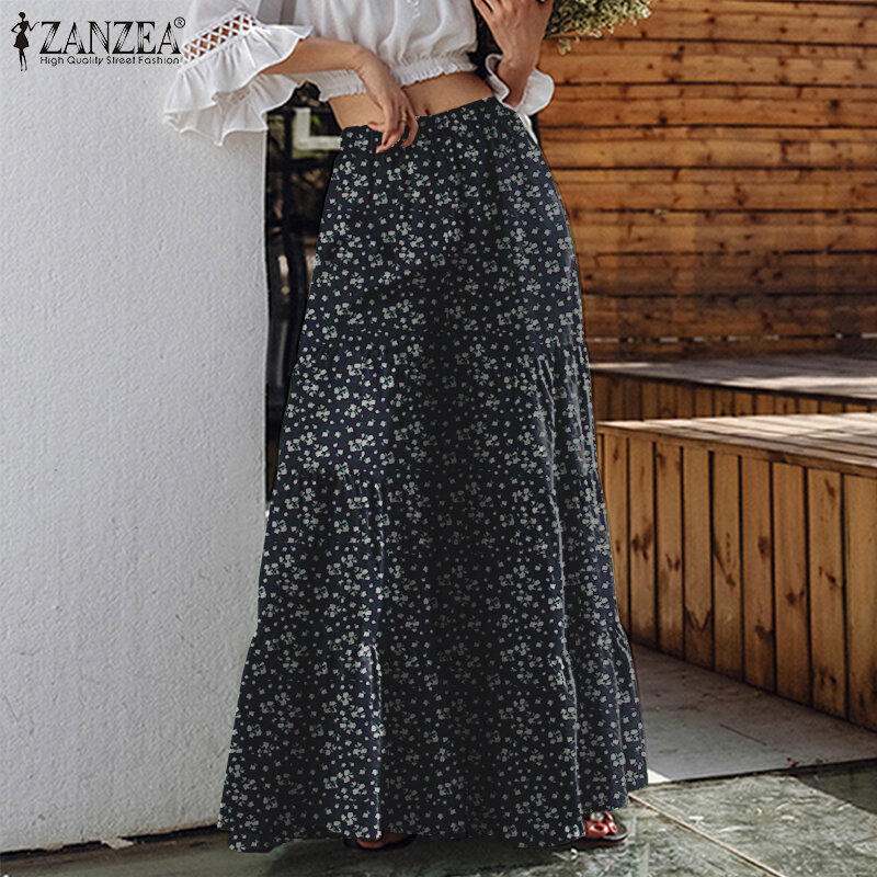 ZANZEA-Calças femininas largas vintage, calças sólidas, calças casuais, cintura elástica, palazzo longo, nabo feminino, 2023
