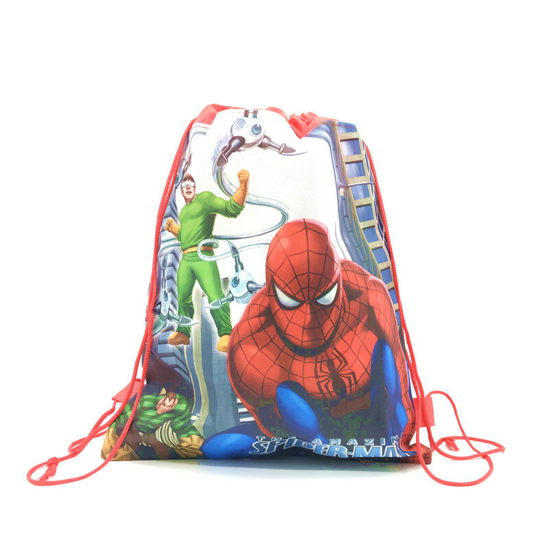 8/16/24/30/40/50PCS Disney Superhero Spiderman Kordelzug Taschen Für Mädchen Kinder mit Geschenk Oder Süßigkeiten Reisen Paket Schule Rucksack