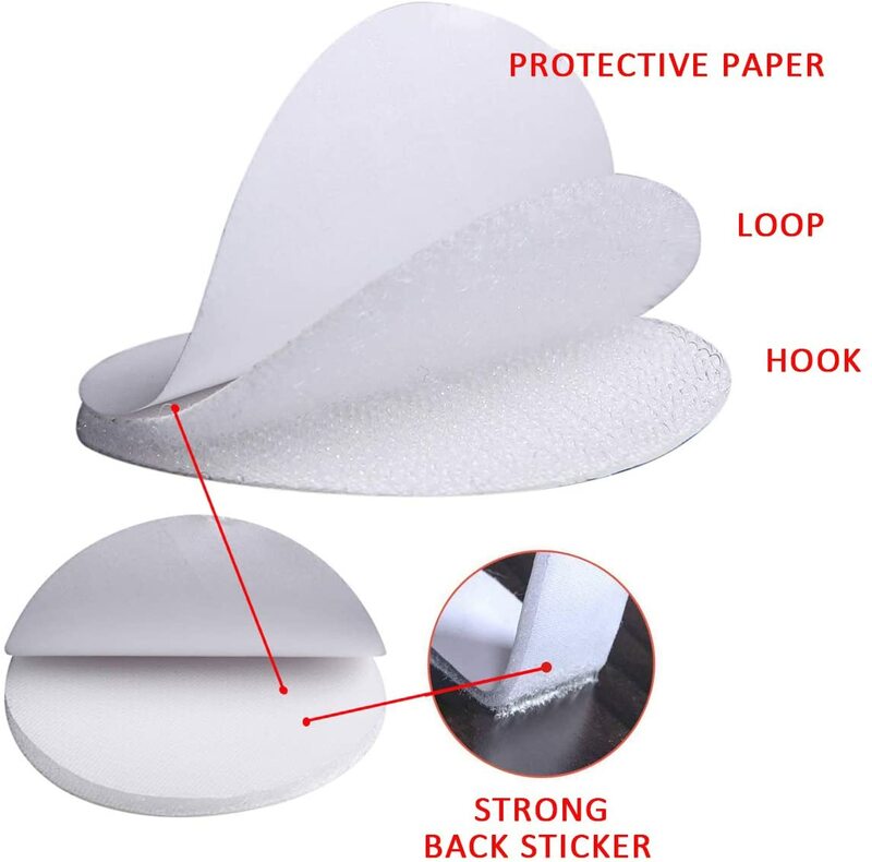 60Mm Kuat Diri Perekat Pengikat Nilon Kait Titik Stiker Pita Perekat untuk Seprai Sofa Tikar Karpet Anti Slip Tikar