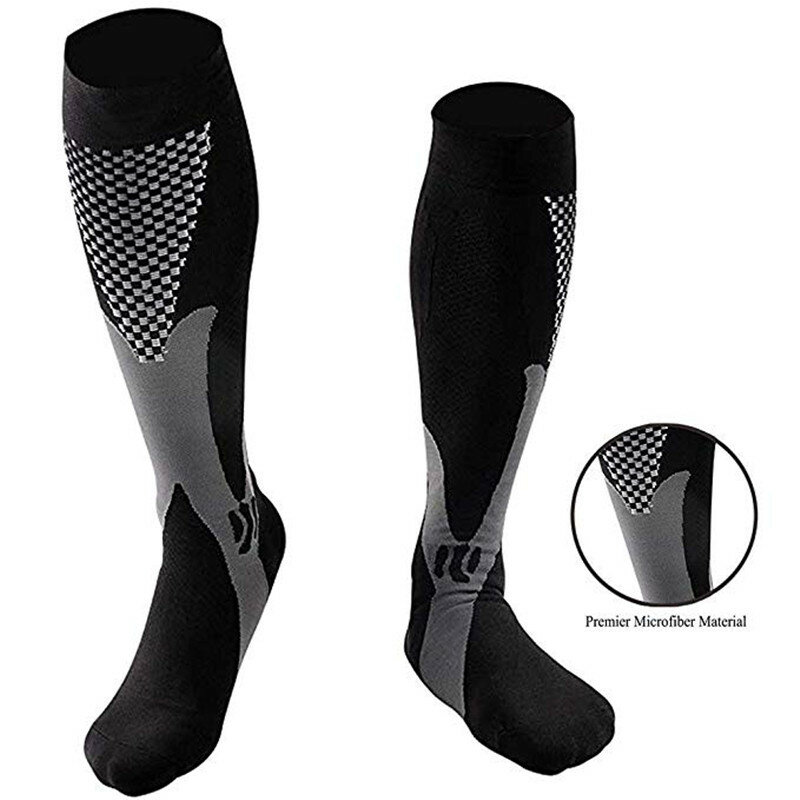 Chaussettes médicales de compression pour varices, bas d'allaitement en nylon, adaptées au sport, chaussettes de compression noires, anti-fatigue