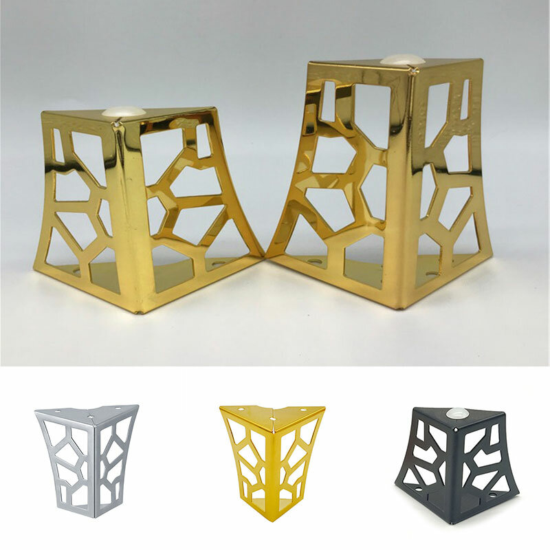 Patas geométricas para muebles modernos, 1 piezas, Color dorado y plateado, para sofá, mesa, armario, soporte, herrajes para muebles