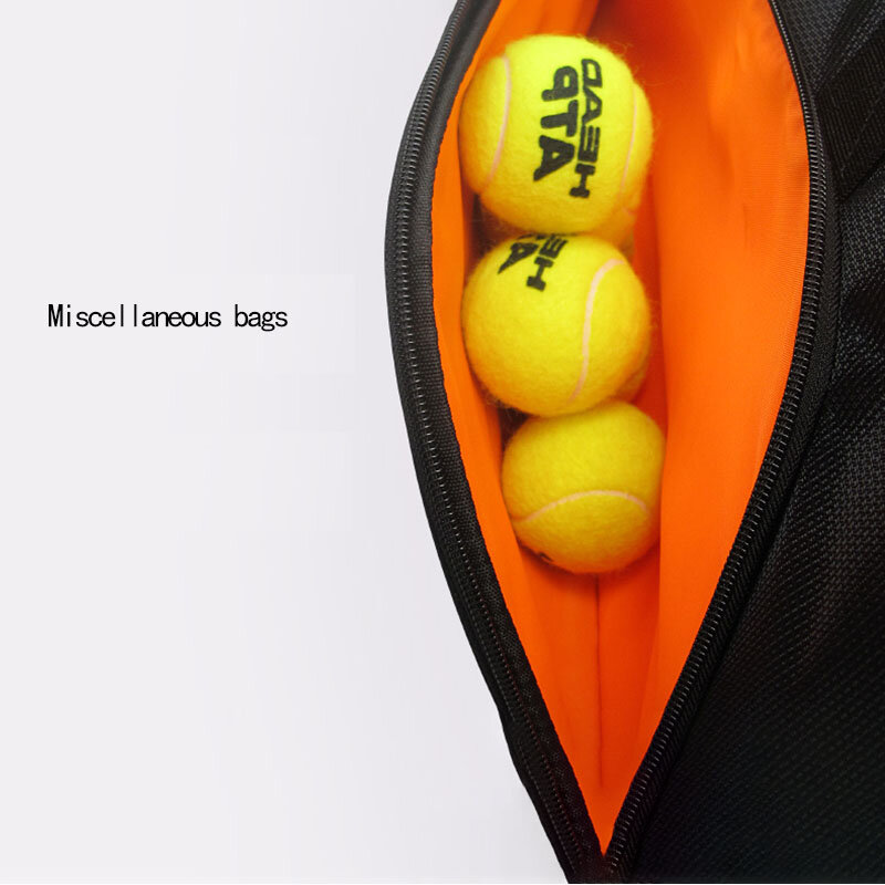 남녀공용 대용량 오리지널 헤드 테니스 가방, 배드민턴 백팩, 6 라켓 스포츠 가방, 테니스 백팩