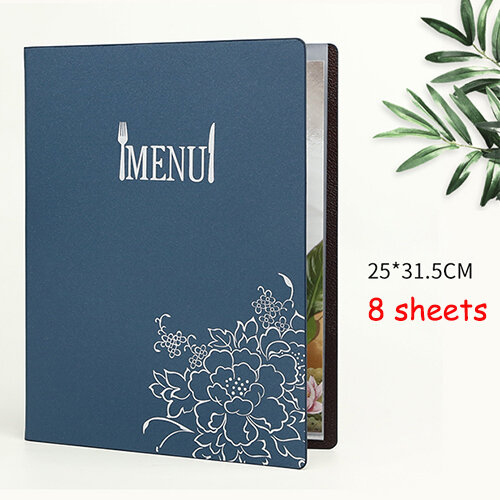 Carpeta de menú de cuero PU A4 de 360 gramos, libro de lista de precios para restaurante, salón y Hotel, buena calidad