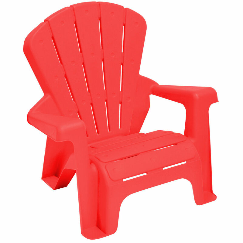 Juego de mesa y silla de plástico para niños, 3 piezas, muebles de juego en/al aire libre, Rojo