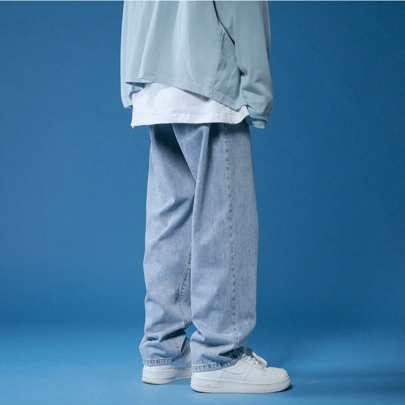 กางเกงยีนส์ขนาดใหญ่กางเกงยีนส์ Denim สำหรับวัยรุ่นกางเกงสำหรับชาย Jean กางเกงกระโปรงแฟชั่นผู้ชายชาย Trendyol Streetwear ผู้ชายเกาหลี