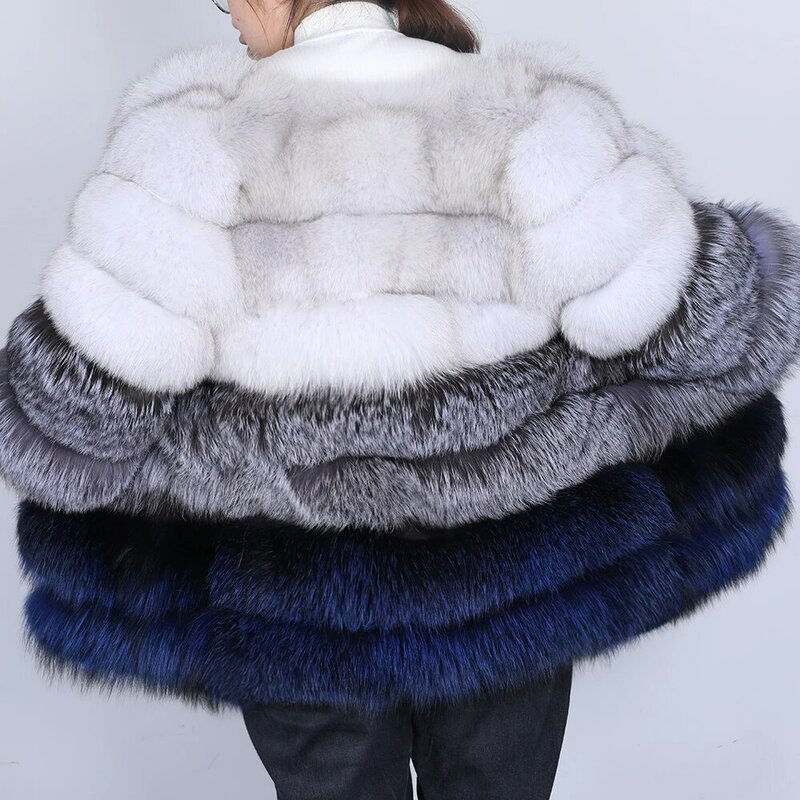 MMK المرأة معطف الفرو ، ريال الراكون معطف ، الثعلب الفراء سترة ، ثلاثة ثلثي الأكمام الدافئة الثعلب الفراء معطف للأماكن الخارجية ، 2020