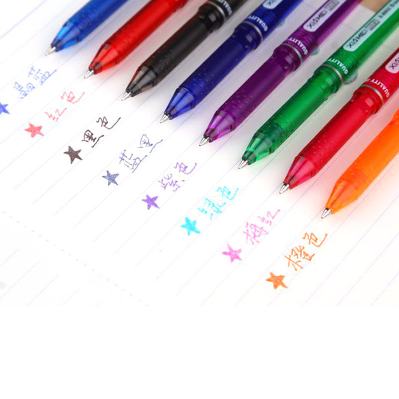 DELVTCH-Bolígrafo de Gel borrable, 0,7mm, 0,5mm, punta de bala, varillas de recarga de tinta de Color azul, negro y rojo, mango lavable para escribir, dibujar y pintar