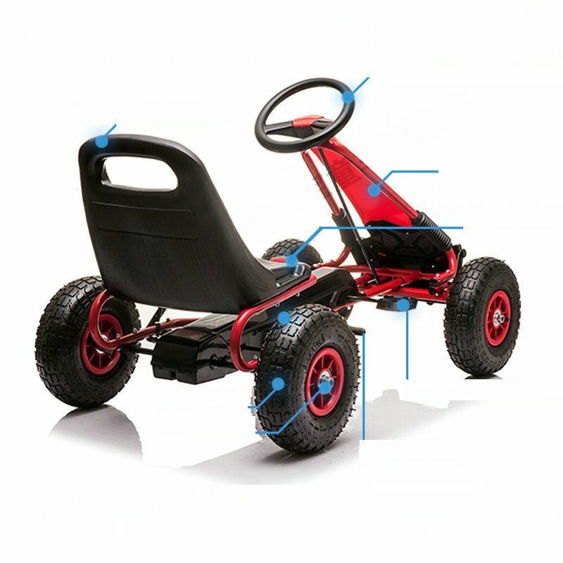 3〜9歳の男の子と女の子のためのステアリングホイールと調整可能なシートを備えた4輪ペダルを搭載した車、屋外のオフロード車