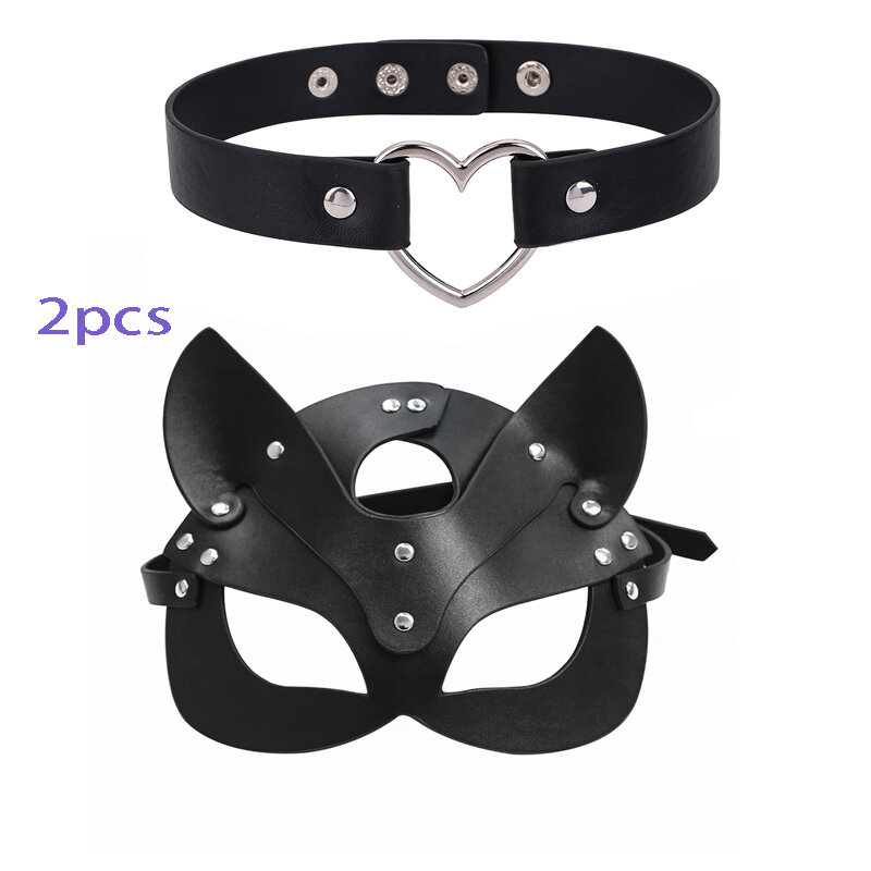 sex women  fox Bondage mask Catwoman Half Mask Party Cosplay Sexy Costume slave Props Latex SM Mask Adult Play Masks