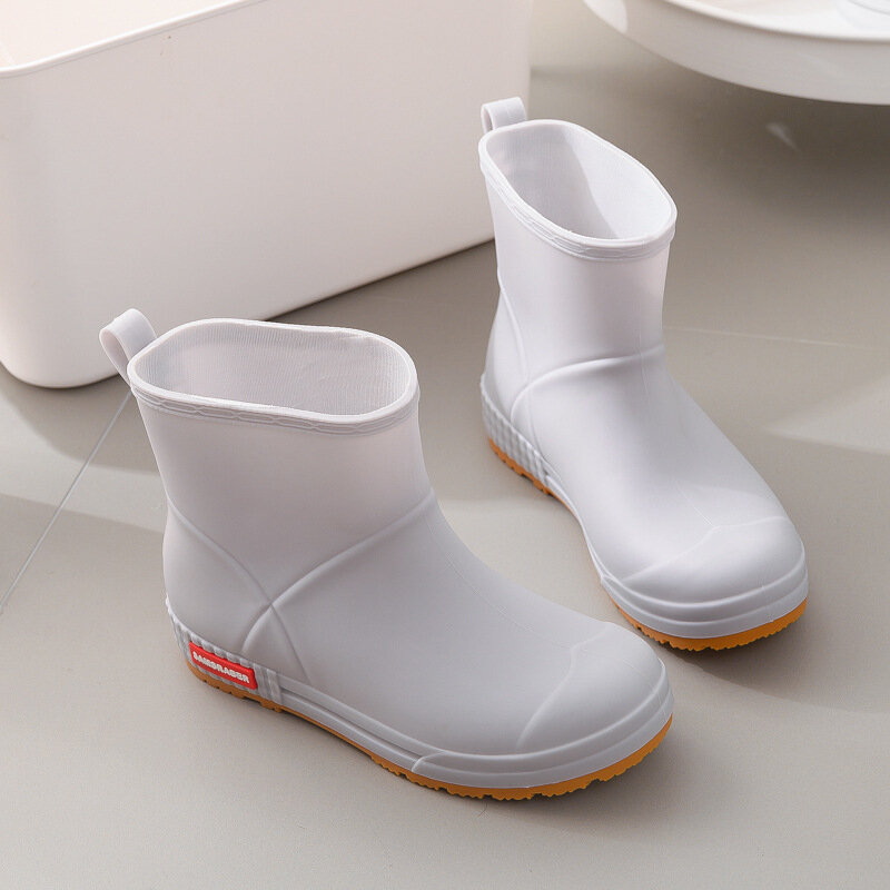 Botas de lluvia de goma para mujer, botines antideslizantes con plataforma, impermeables, a la moda, para la cocina, novedad de 2021