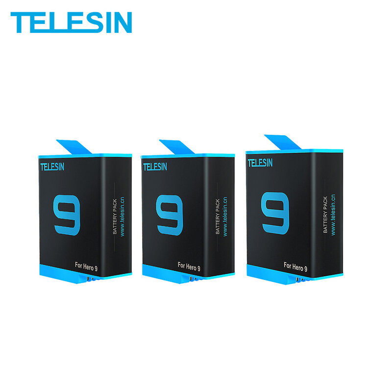 Telesin移動プロ9バッテリー1750交換用バッテリー移動プロヒーロー9黒アクションカメラアクセサリー