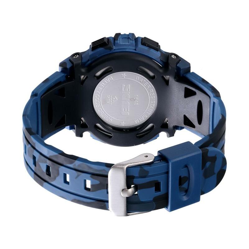 Skmei-relógio de pulso esportivo digital infantil, com cinta de camuflagem pu, impermeável 5bar, para menino e menina