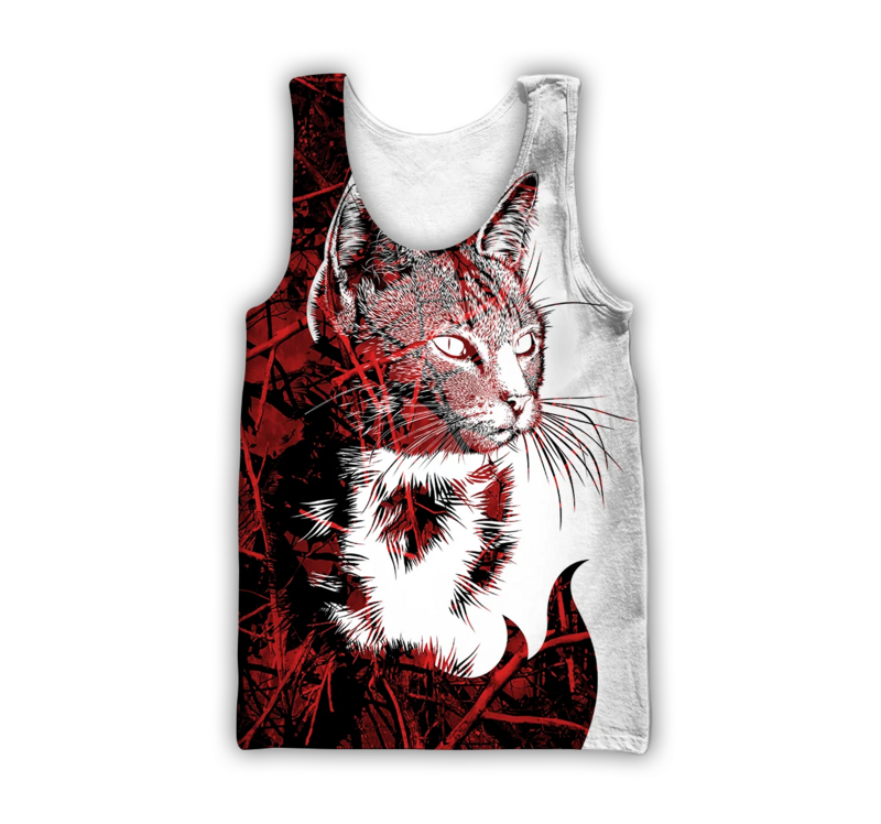 2021 Summer Men vest Beautiful Animal Cute Cat 3D stampato Casual T-shirt senza maniche canotte Unisex Drop shipping BXD04
