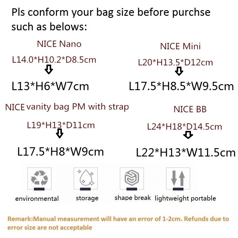 Fits For NICE Nano Mini BB Felt Cloth Insert Bag Organizer Makeup Handbag Organizer Travel Inner Purse Portable Cosmetic Bags