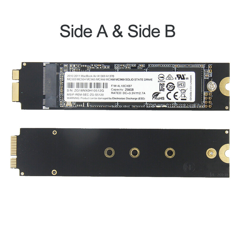 جديد 128GB 256GB 512GB 1 تيرا بايت SSD ل أبل ماك بوك الهواء A1369 A1370 HDD محرك الحالة الصلبة ماك الهواء 2010-2011 ماك بوك اير 3.1 4.1 SSD